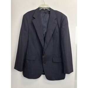 Vintage 90s‎ Chaps Ralph Lauren Wool Blazer Men's 43R Navy Pinstripe Suit Coat